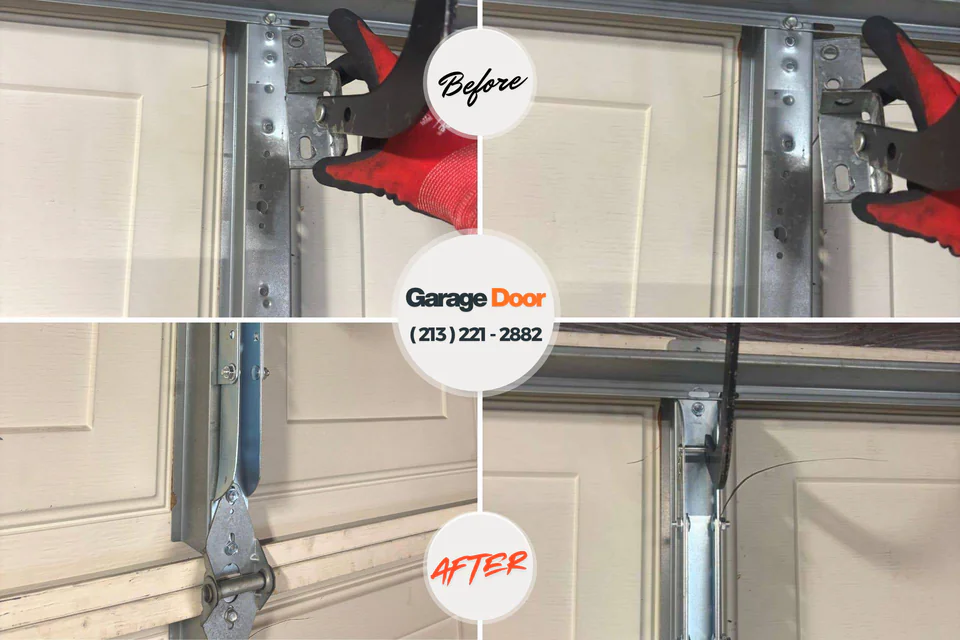 Before and after: garage door repair Soledad, CA